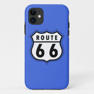 Royal Blue Route 66 verkeersbord iPhone 11 Hoesje