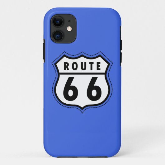 Royal Blue Route 66 verkeersbord Case-Mate iPhone Case (Achterkant)