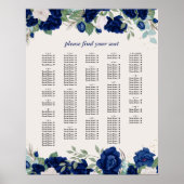 Royal Blue Rozen alfabetische zitgrafiek Poster (Voorkant)