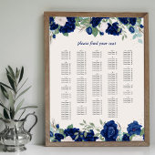 Royal Blue Rozen alfabetische zitgrafiek Poster