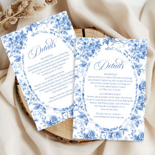 Royal Blue Rozen Bloemstuk Bruiloft Details Kaart