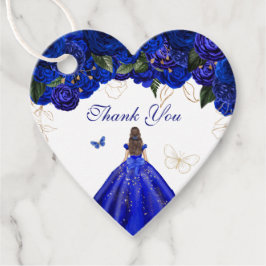 Royal Blue Rozen Elegant Butterfly Blue Gown Bedankjes Labels