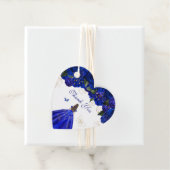 Royal Blue Rozen Elegant Butterfly Blue Gown Bedankjes Labels (In situ)