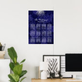 Royal Blue Rozen en een Splash van Silver Glitter Poster (Thuiskantoor)