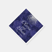 Royal Blue Rozen en een Splash van Silver Glitter Servet (Hoek)