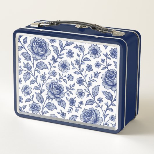 Royal Blue Rozen Floral Pattern (Achterkant)