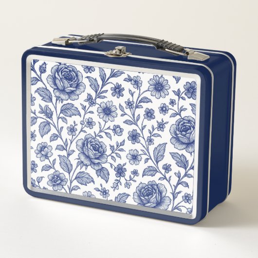 Royal Blue Rozen Floral Pattern (Voorkant)
