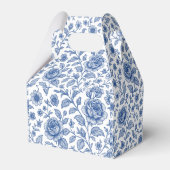 Royal Blue Rozen Floral Pattern Bedankdoosjes (Achterkant)