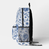 Royal Blue Rozen Floral Pattern Bedrukte Rugzak (Rechts)