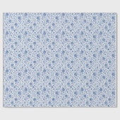 Royal Blue Rozen Floral Pattern Cadeaupapier (Vlak)
