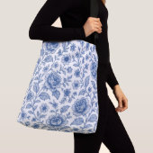Royal Blue Rozen Floral Pattern Crossbody Tas (Dichtbij)