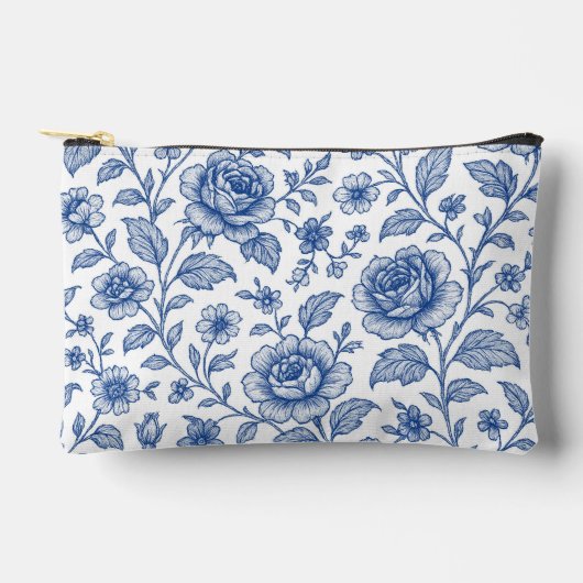 Royal Blue Rozen Floral Pattern Etui (Voorkant)