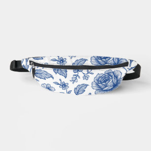 Royal Blue Rozen Floral Pattern Heuptasje