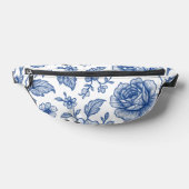 Royal Blue Rozen Floral Pattern Heuptasje (Liggend)