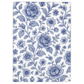 Royal Blue Rozen Floral Pattern Klembord (Achterkant)