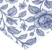 Royal Blue Rozen Floral Pattern Lange Tafelloper (Hoek)