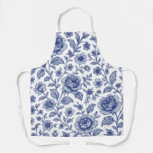 Royal Blue Rozen Floral Pattern Schort (Voorkant)