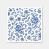 Royal Blue Rozen Floral Pattern Servet (Voorkant)