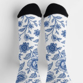 Royal Blue Rozen Floral Pattern Sokken (Top)