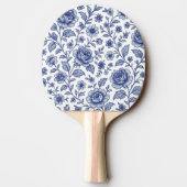 Royal Blue Rozen Floral Pattern Tafeltennisbatje (Achterkant)