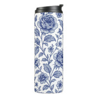 Royal Blue Rozen Floral Pattern