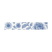 Royal Blue Rozen Floral Pattern Uitnodigingen Wikkel (Vlak)