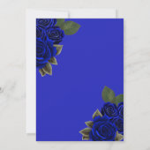 Royal Blue Rozen Gold Quinceañera Kaart (Achterkant)