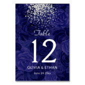Royal Blue Rozen met Sliver Glitter Splash Kaart (Achterkant)