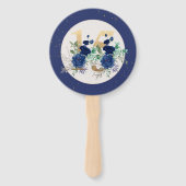 Royal Blue Rozen Quinceanera Evenementenorde Handwaaier (Voorkant)