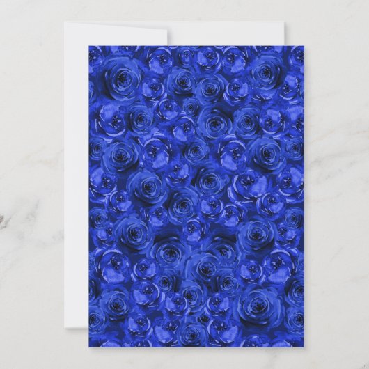 Royal Blue Rozen Vlinders Quinceanera Kaart (Achterkant)
