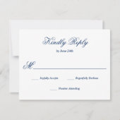Royal Blue RSVP-kaart RSVP Kaartje (Voorkant)