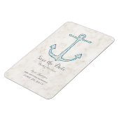 Royal Blue Rustic Anchor Save the Date Magneet (Linkerzijde)