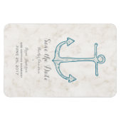Royal Blue Rustic Anchor Save the Date Magneet (Horizontaal)