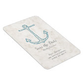 Royal Blue Rustic Anchor Save the Date Magneet (Rechterzijde)