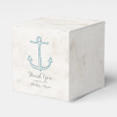 Royal Blue Rustic Anchor Wedding Bedankdoosjes (Voorkant Zijde)