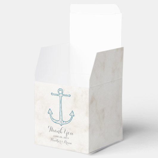 Royal Blue Rustic Anchor Wedding Bedankdoosjes (Geopend)