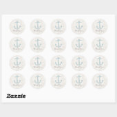 Royal Blue Rustic Anchor Wedding Bedankt Ronde Sticker (Vel)