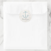 Royal Blue Rustic Anchor Wedding Bedankt Ronde Sticker (Tas)