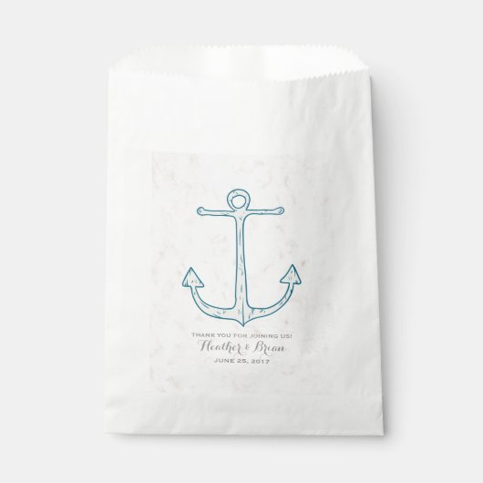 Royal Blue Rustic Anchor Wedding Bedankzakje (Voorkant)
