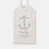 Royal Blue Rustic Anchor Wedding Cadeaulabel (Voorkant)