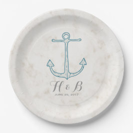 Royal Blue Rustic Anchor Wedding Papieren Bordje