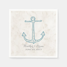 Royal Blue Rustic Anchor Wedding Servetten