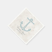 Royal Blue Rustic Anchor Wedding Servetten (Hoek)