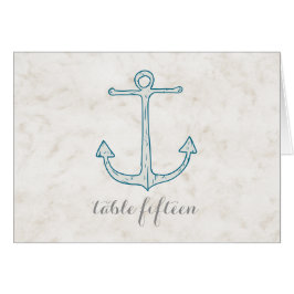 Royal Blue Rustic Anchor Wedding Table Number
