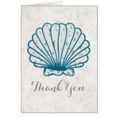 Royal Blue Rustic Seashell Weddenschap Bedankt (Voorkant)