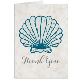 Royal Blue Rustic Seashell Weddenschap Bedankt