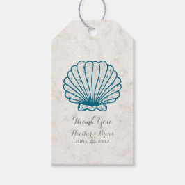 Royal Blue Rustic Seashell Wedding Cadeaulabel