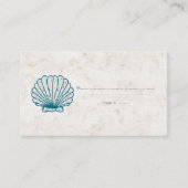 Royal Blue Rustic Seashell Wedding Place Kaarten Plaatskaartje (Voorkant)
