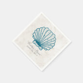 Royal Blue Rustic Seashell Wedding Servet (Hoek)