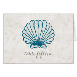Royal Blue Rustic Seashell Wedding Table Number
